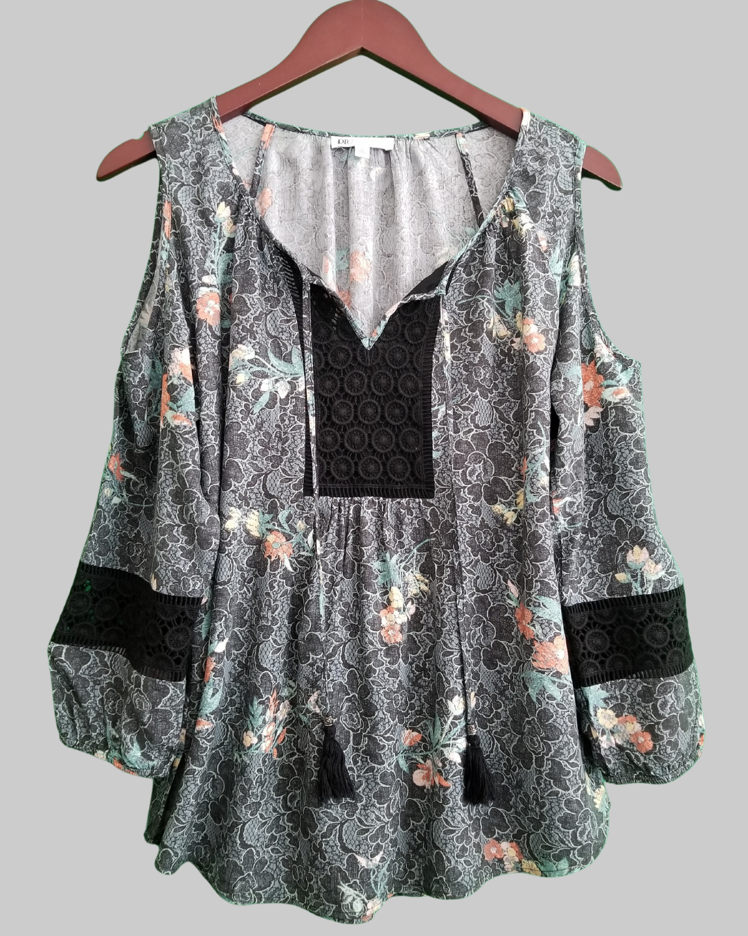 DR2 Top Colorful Long Sleeve Floral Blouse