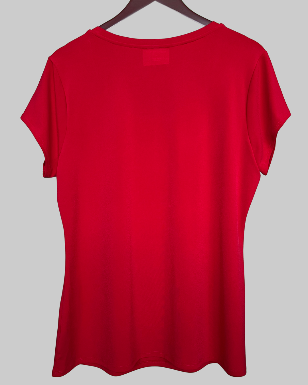 Worthington Short Sleeve Red Solid Blouse