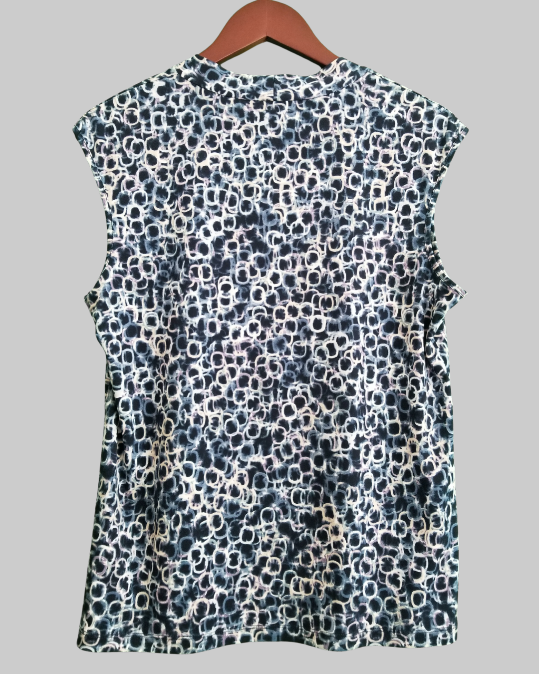 Kasper Women Blue Geometric Print Blouse
