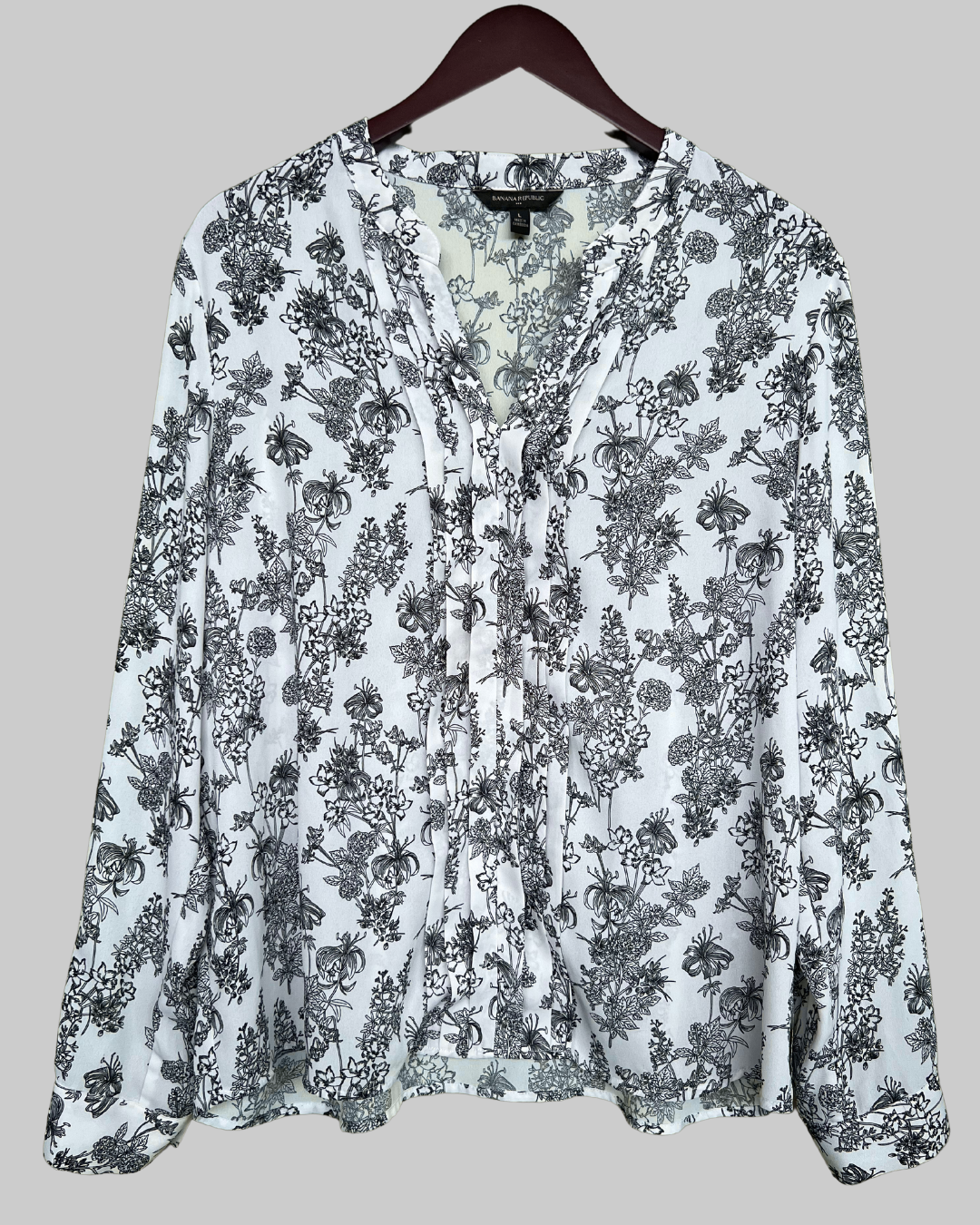 Banana Republic Floral Print Long Sleeve Blouse