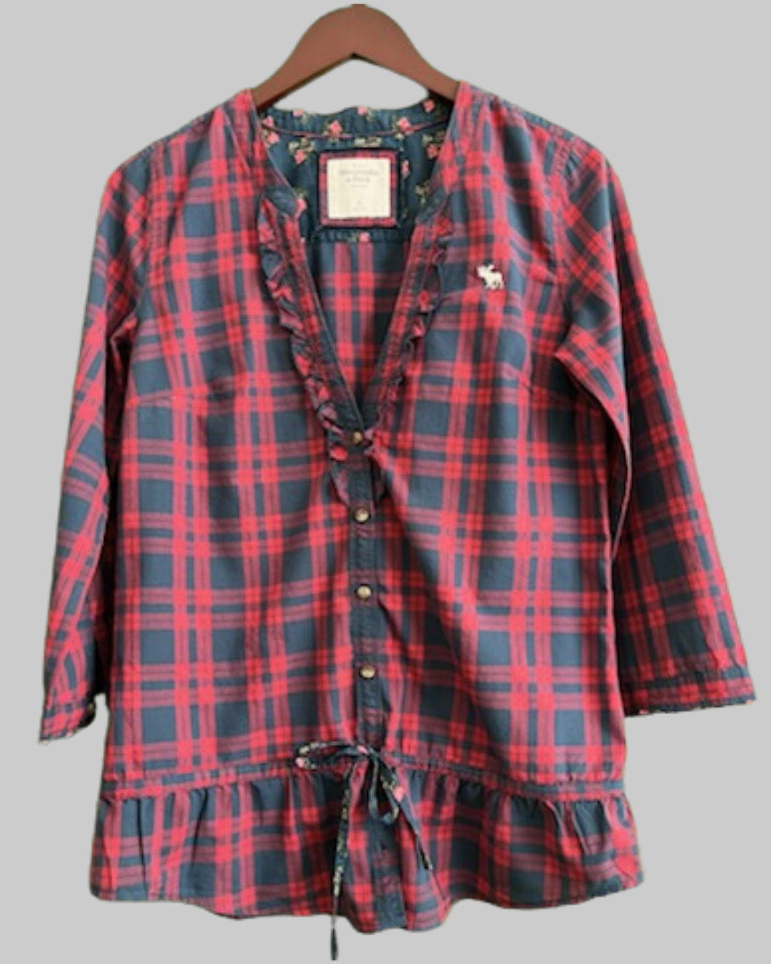 Abercrombie & Fitch Red Plaid Blouse