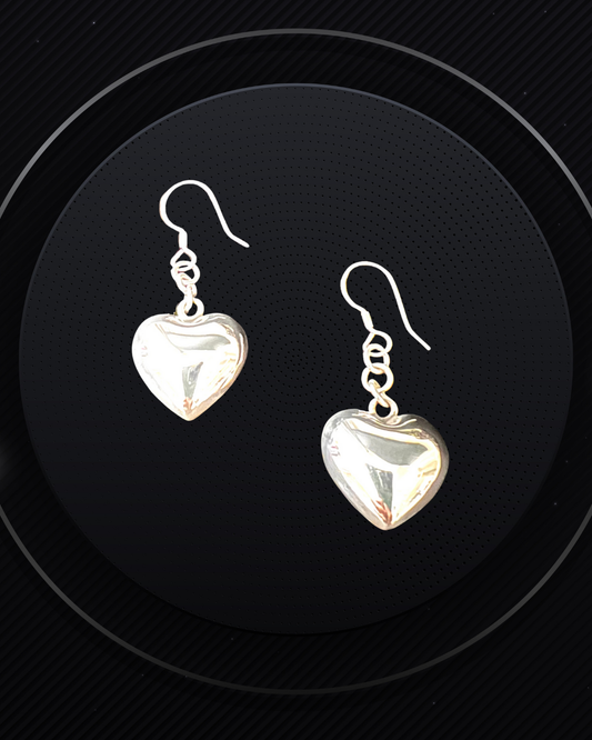 925 Pure Sterling Silver Heart Earrings