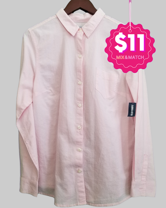 Old Navy Pink Long Sleeve Shirt