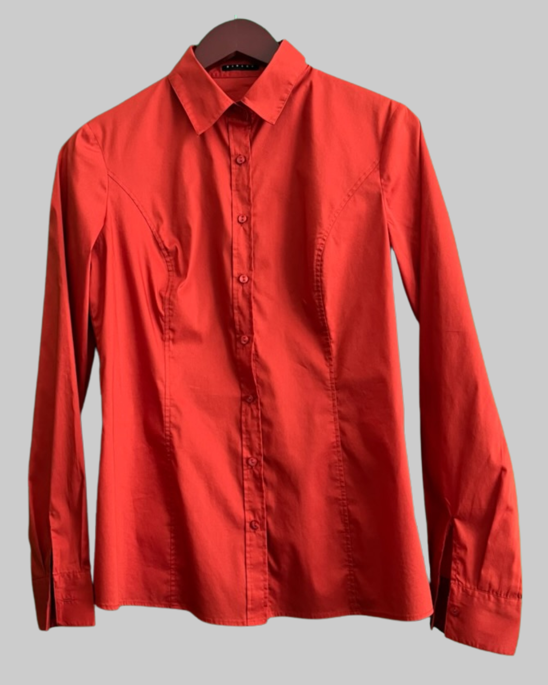 Sisley Long Sleeve Solid Orange Shirt