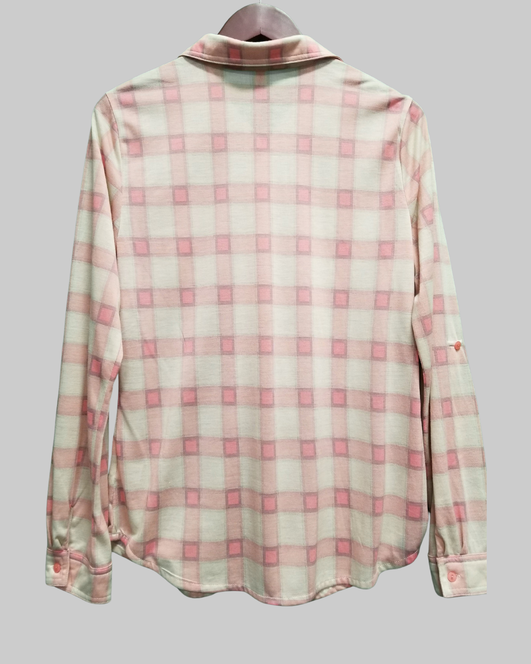 RNB Long Sleeve Plaid Print Blouse