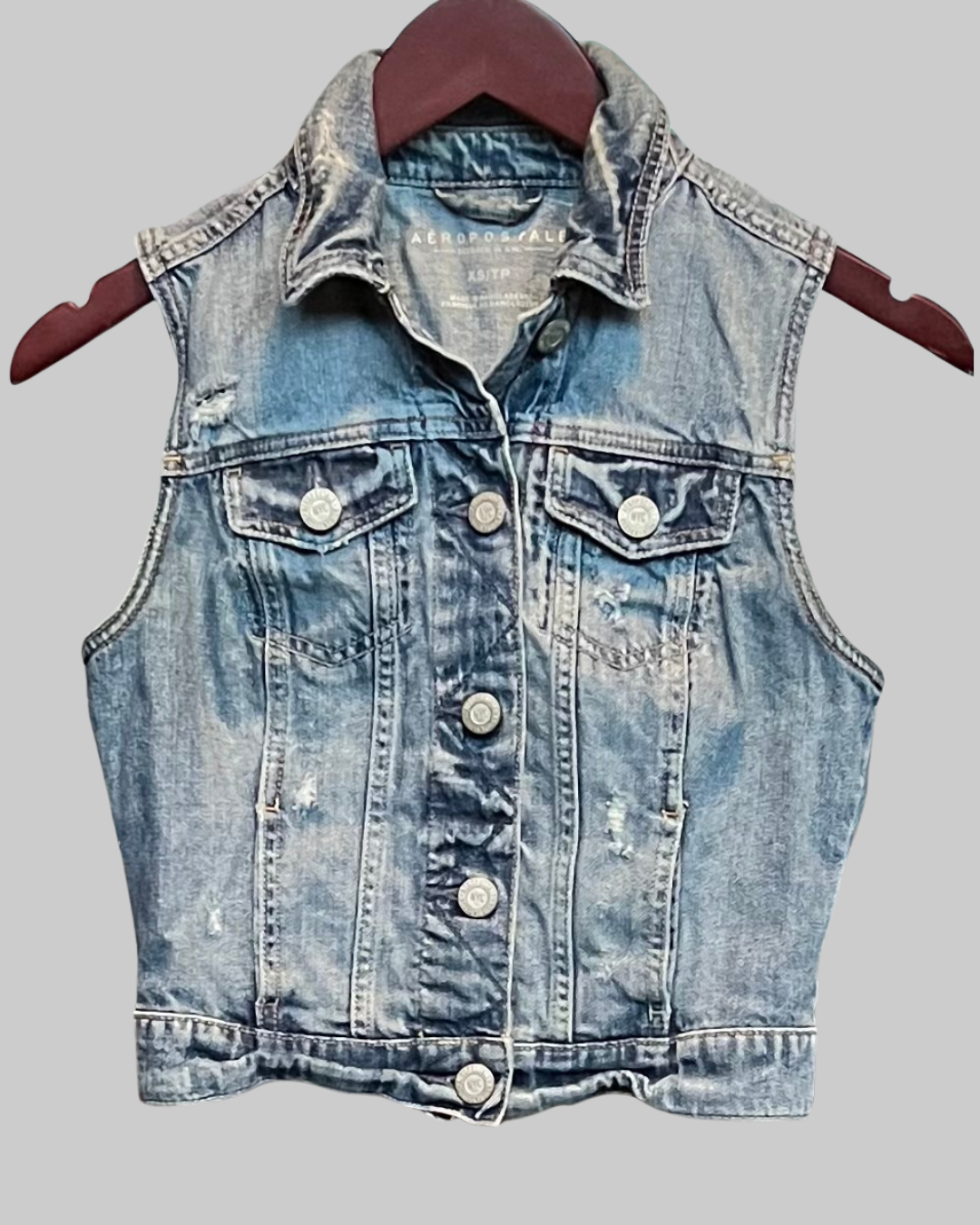 Aeropostale Women's Denim Vest Jacket