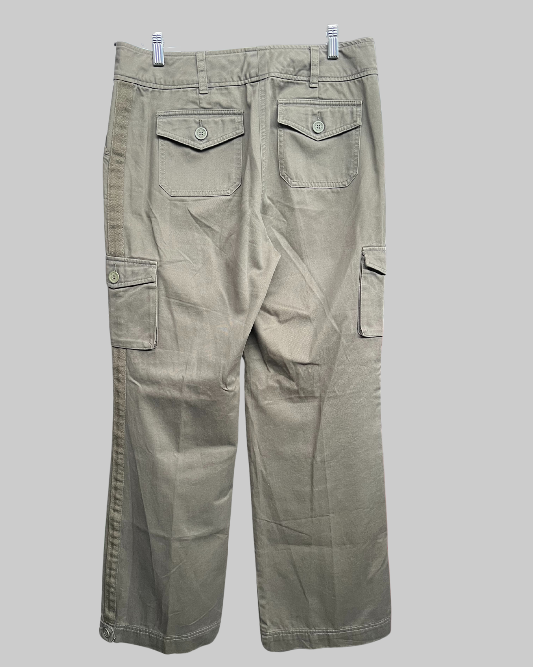 New York & Company Women's Khaki Cotton Cargo Pants