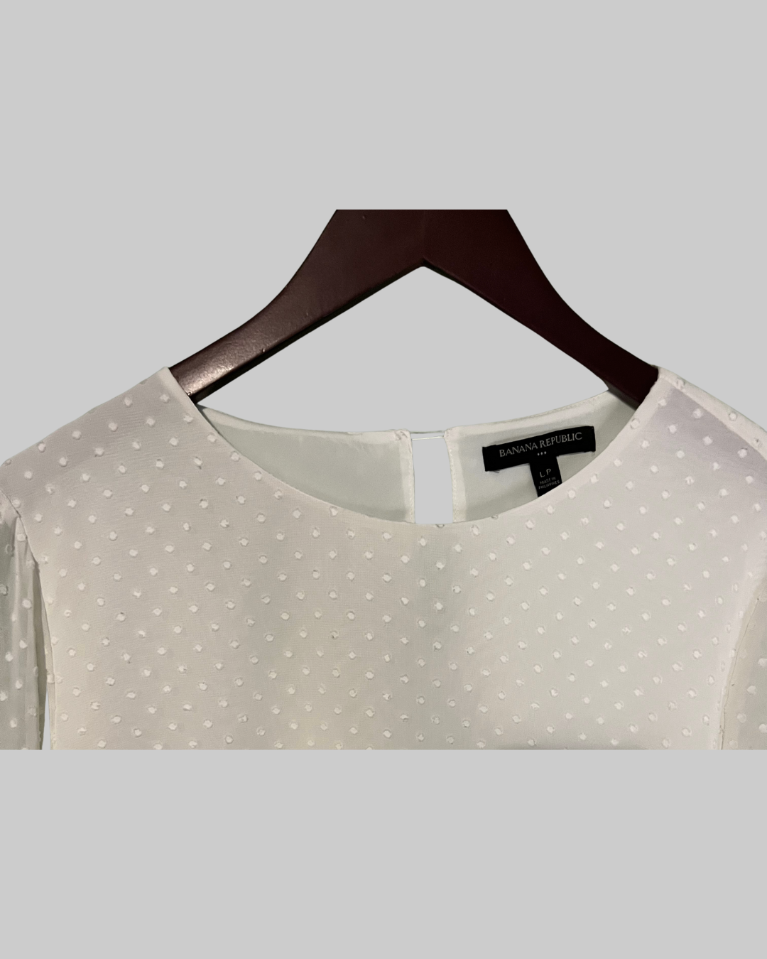 Banana Republic Ivory Polka Dot Long Sleeve Blouse