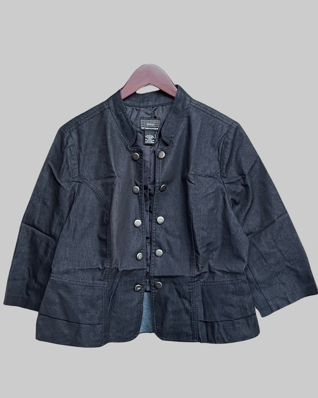 New York Clothing Co. Black Denim Style Top