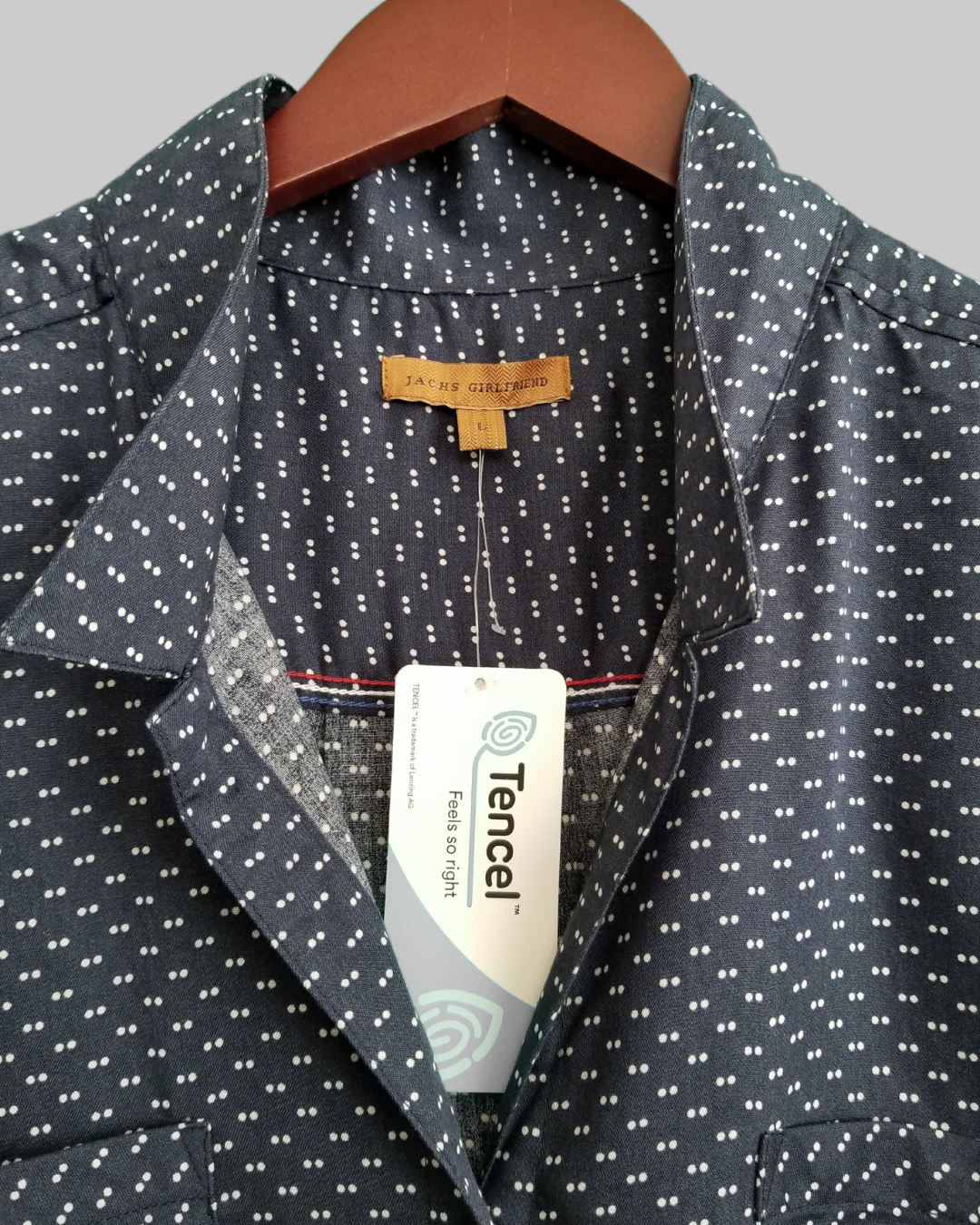 Jachs Girlfriend Button Down Prints Navy Blue Shirt