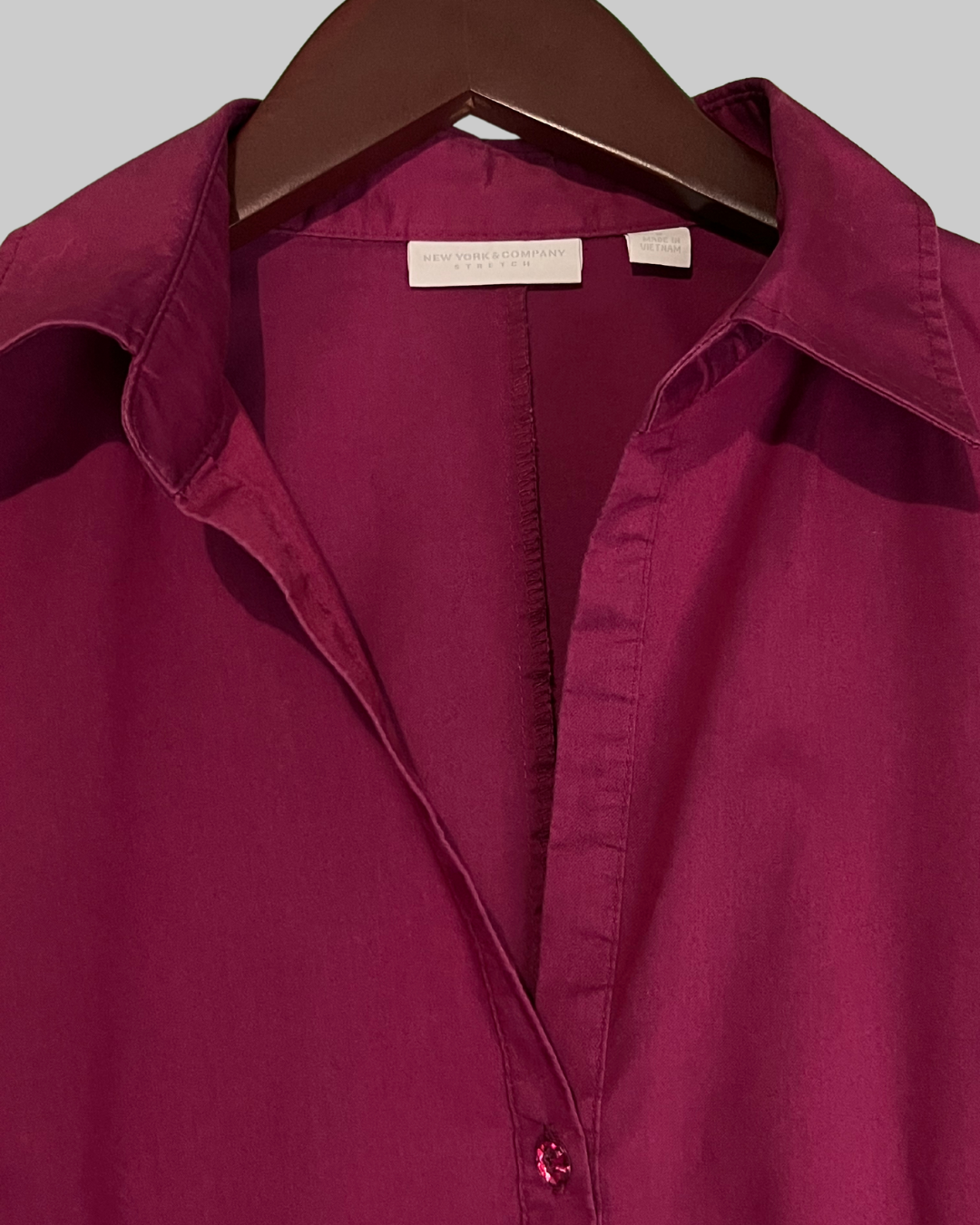 New York & Company Women Burgundy Shirt