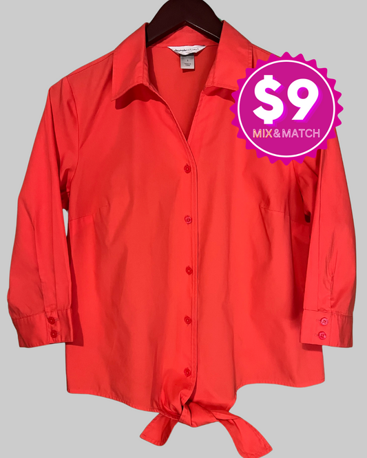 Christopher & Banks 3/4 Sleeve Button Down Shirt