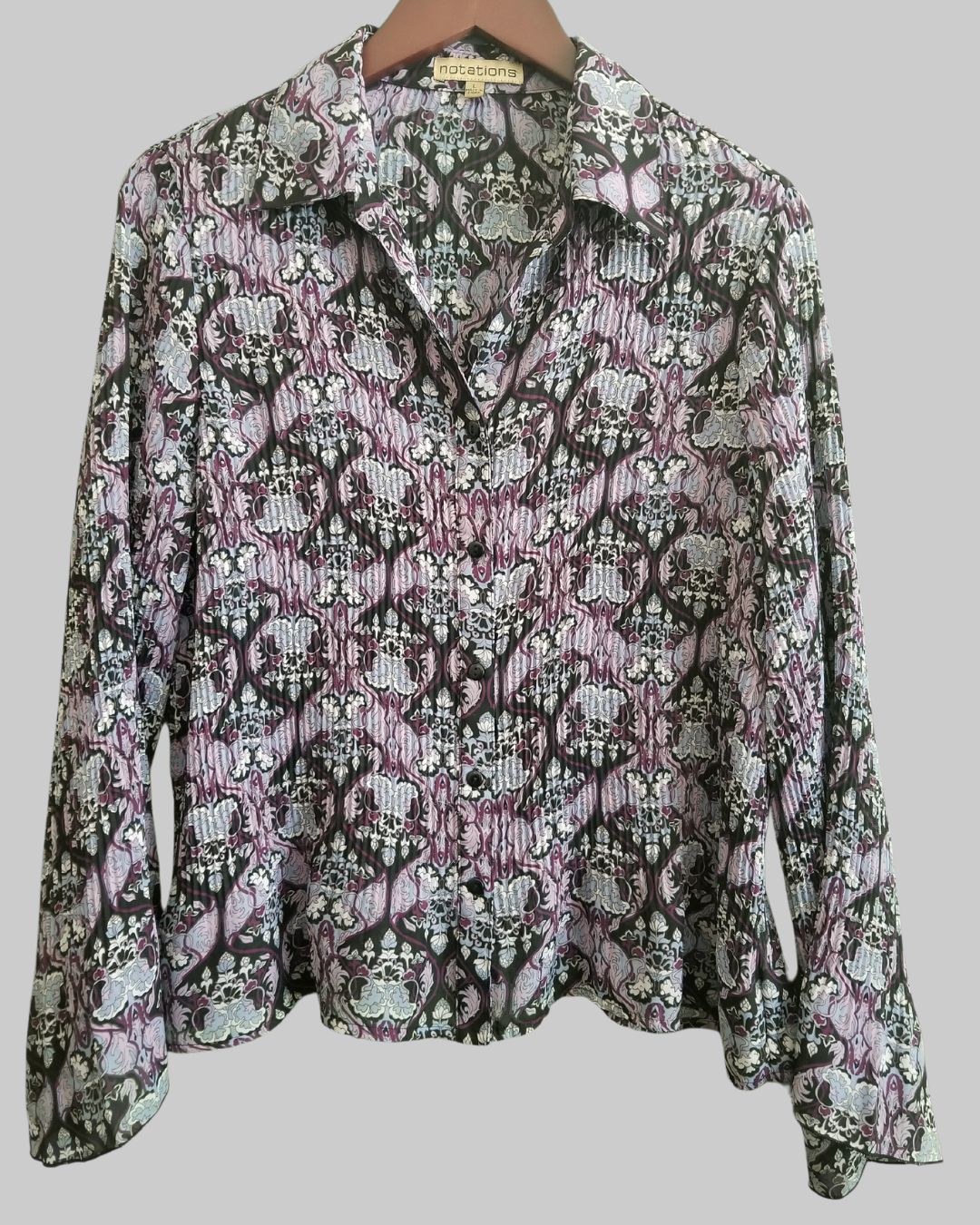 Notations Multi Colored Long Sleeve Blouse