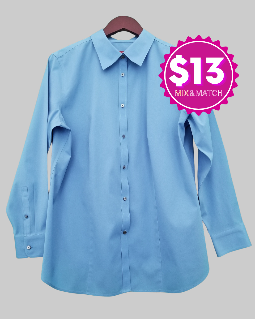 Talbots Light Steel Blue Long Sleeve Shirt