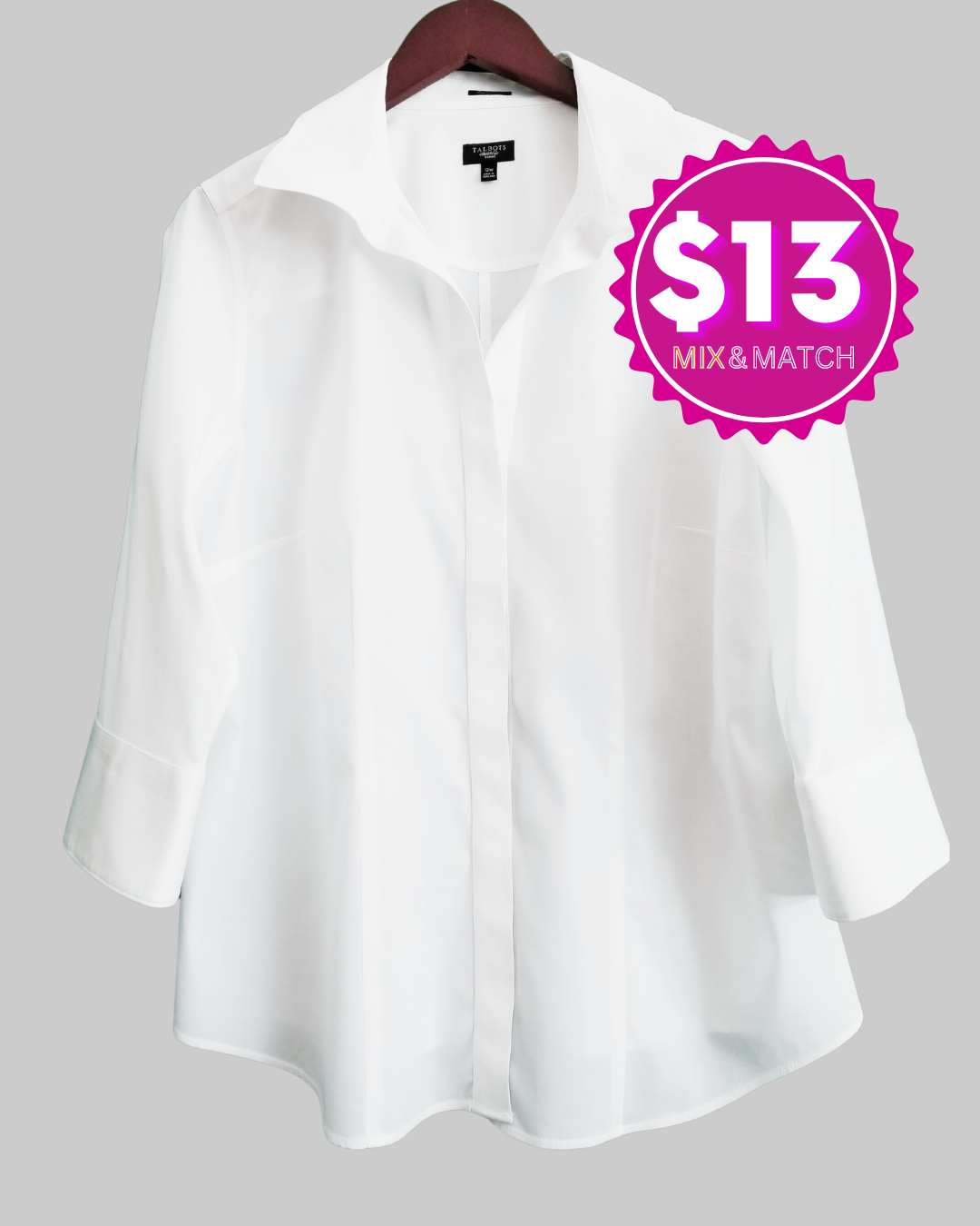 Talbots Button Up White Shirt