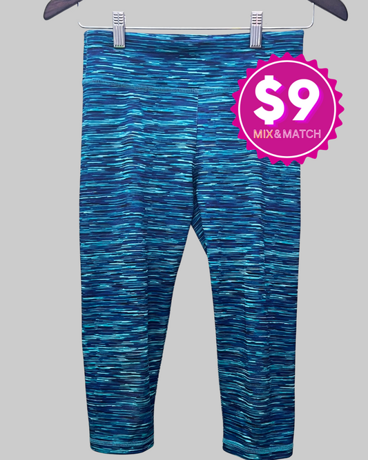 JUSTICE Brand Cropped Leggings Blue Pattern