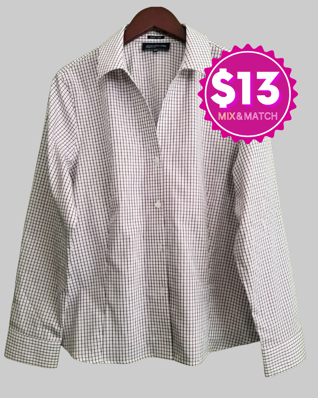 Jones New York Checkered Shirt