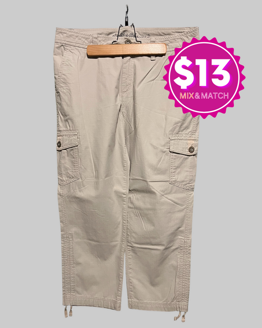 Eddie Bauer Women's Khaki Cargo Cropped Capri