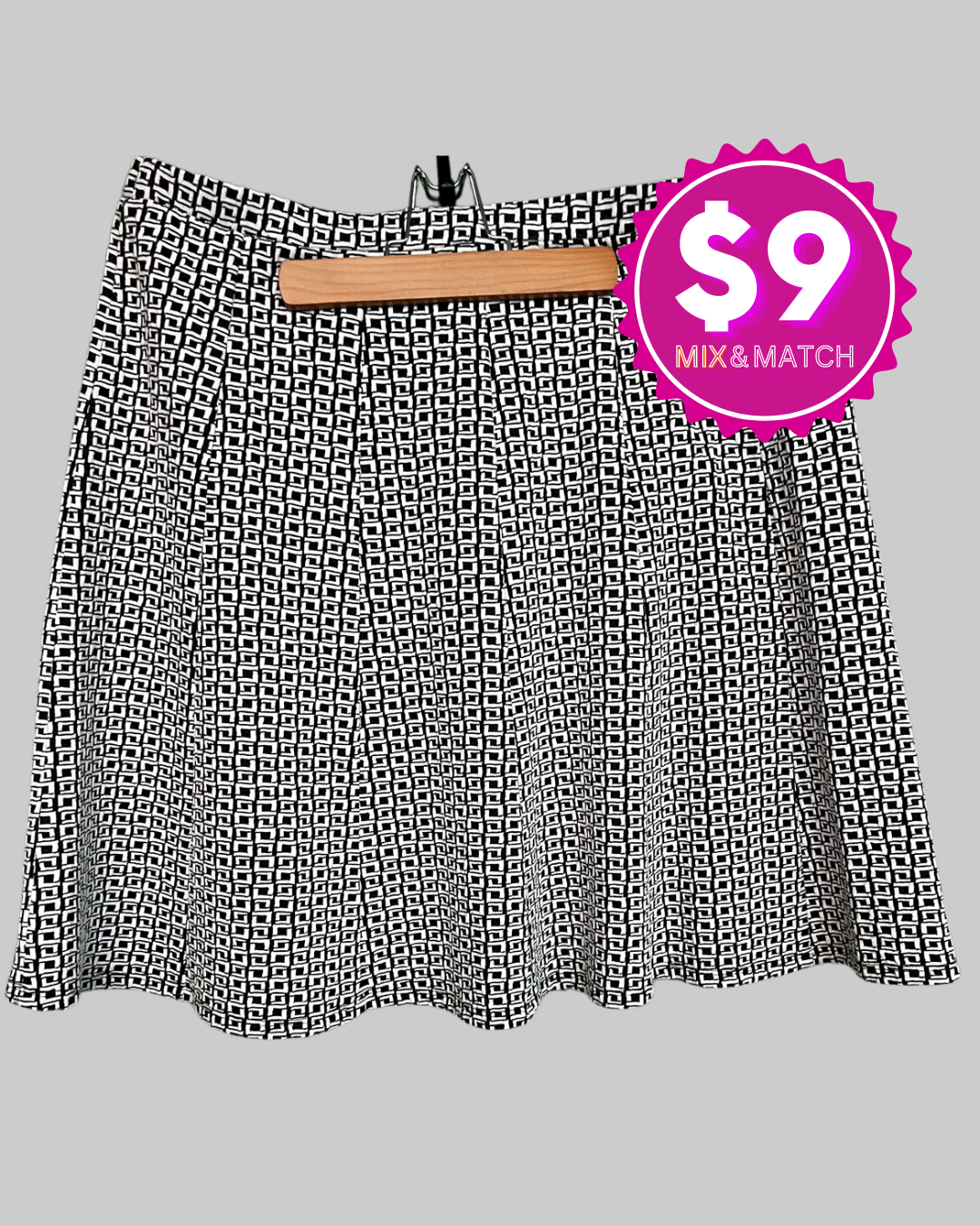 NY Collection Geometric Design Mini Skirt