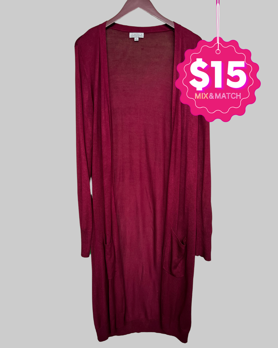 Joseph A. Red Long Length Cardigan