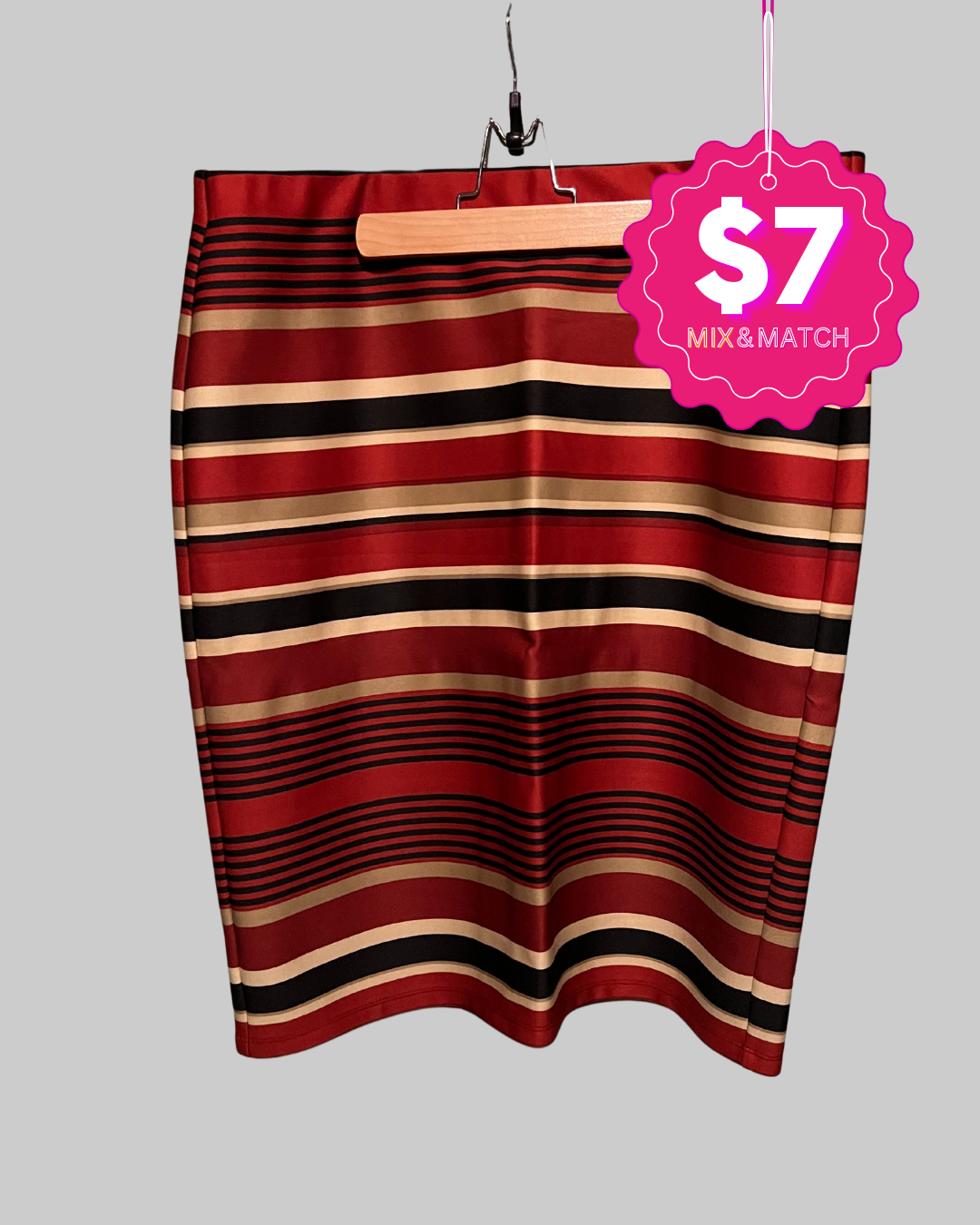 Olivia & Martin Multicolored Stretchy Striped Mini Skirt