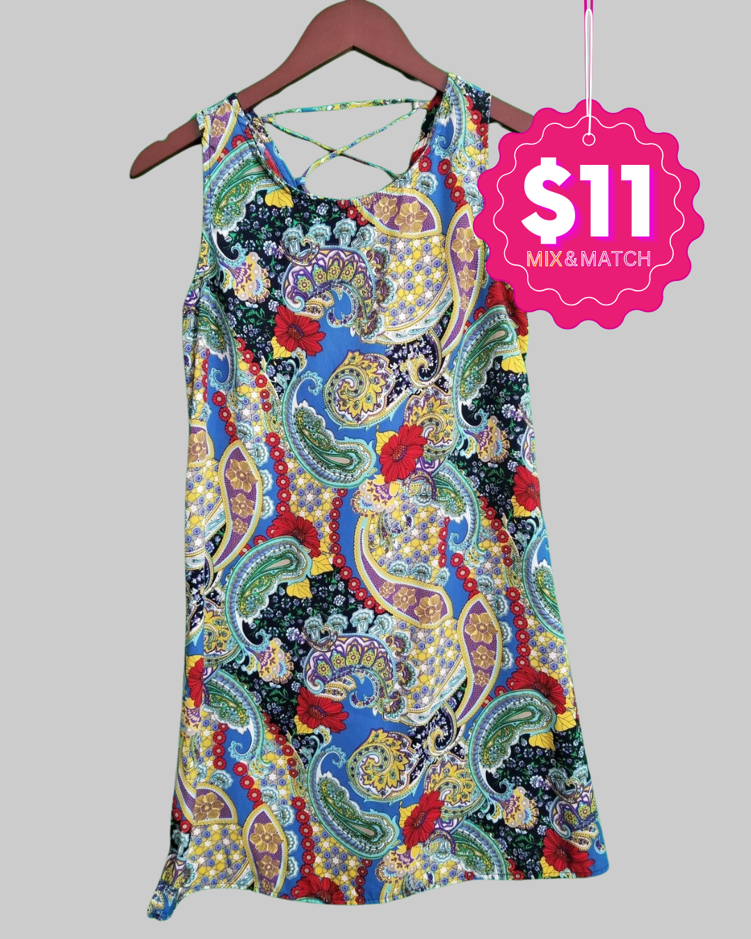 TOBI Paisley Print Sleeveless Dress