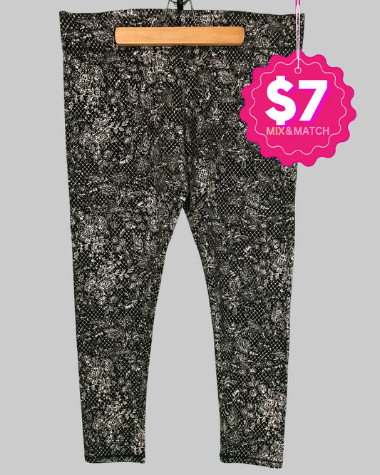 Women's Black Floral Activewear Leggings