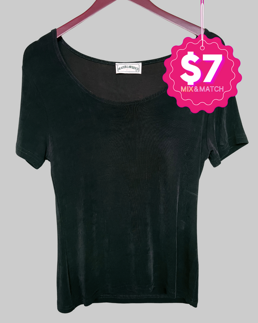 Frazier Lawrence Black Short Sleeve Blouse