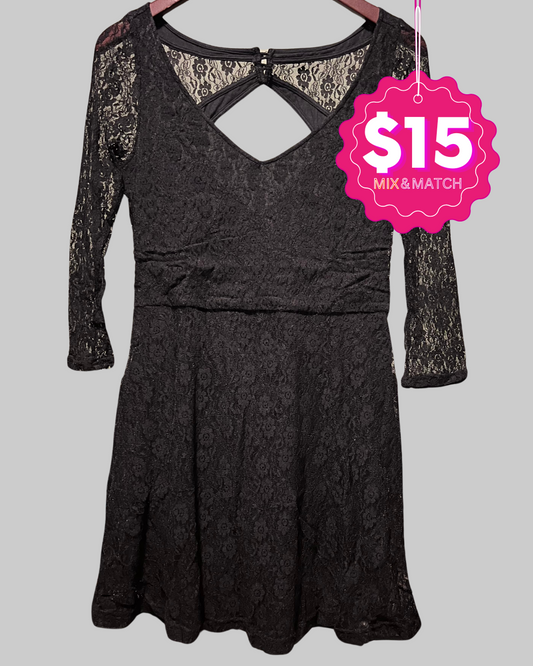 American Eagle Outfitters' Black Mini Lace Dress