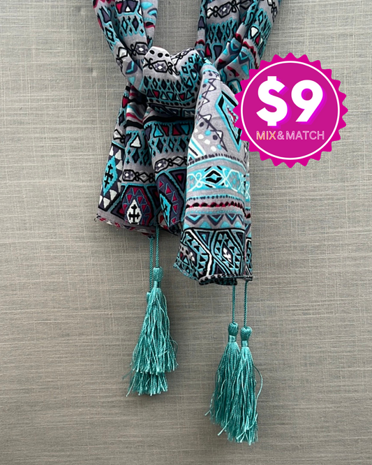 Women's Multicolored Aztec Prints Scarf