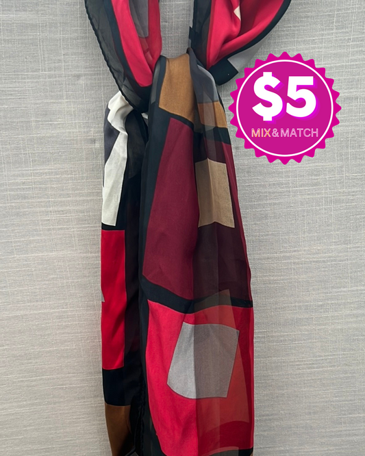 Women's Geometric Design Multi-Colored Scarf