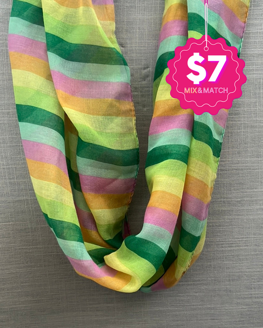 Women's Vibrant Multicolored Striped Scarf