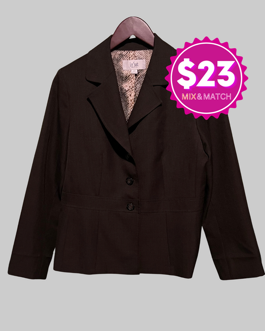 Le Suit Petite Women's Brown Blazer