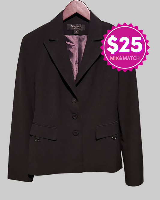 Signature by Larry Levine Women's Black Blazer