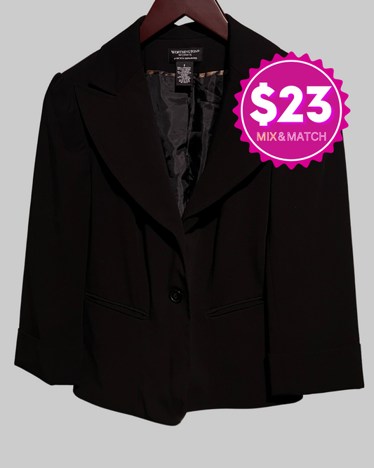 Worthington Stretch Black Blazer