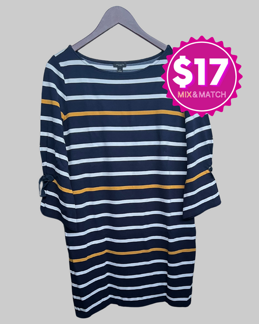 Ann Taylor Midi Striped Dress