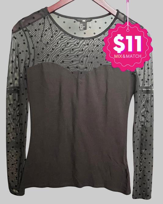 H&M Polka Dot Mesh Women’s Top