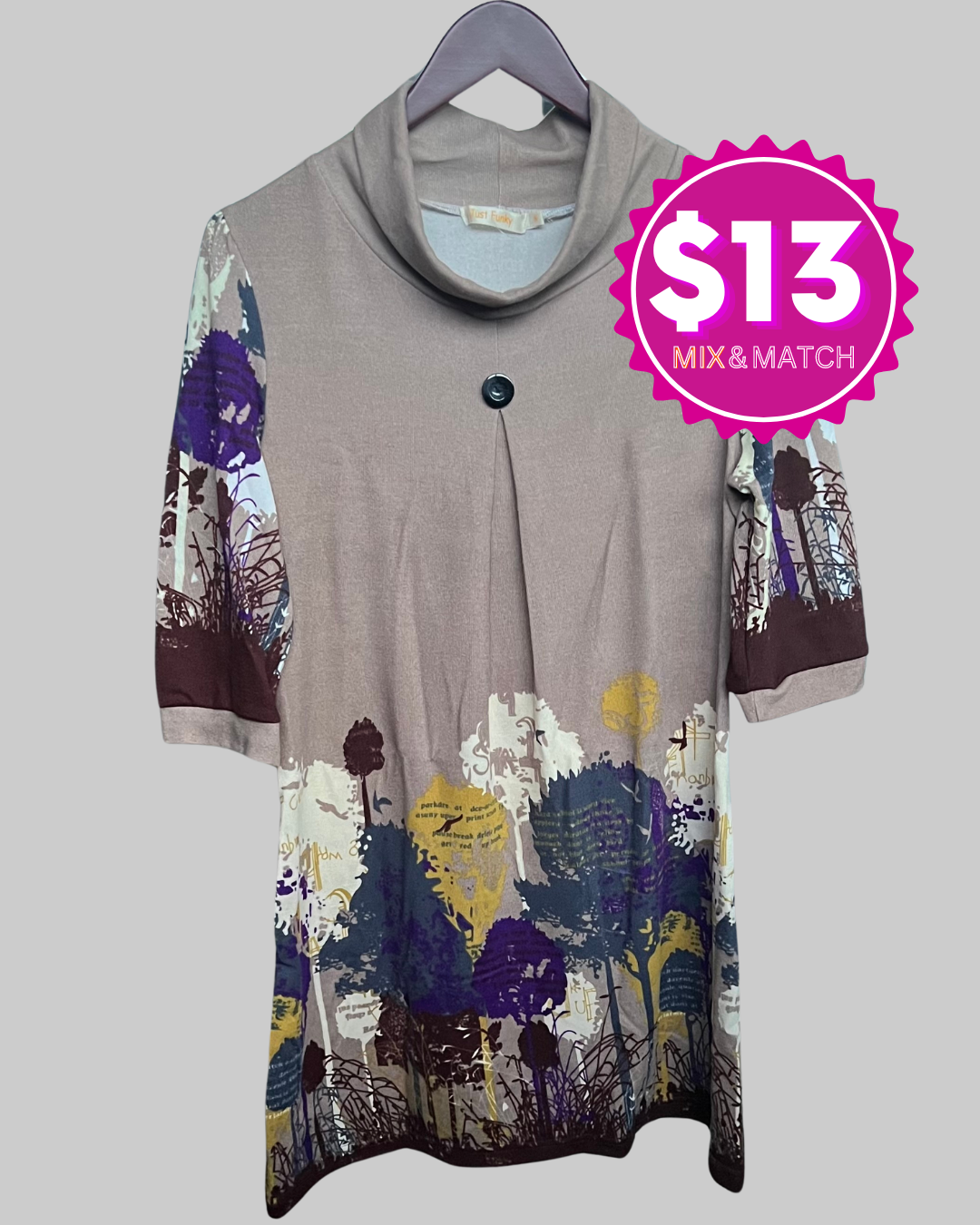 Just Funky Printed Art Dress