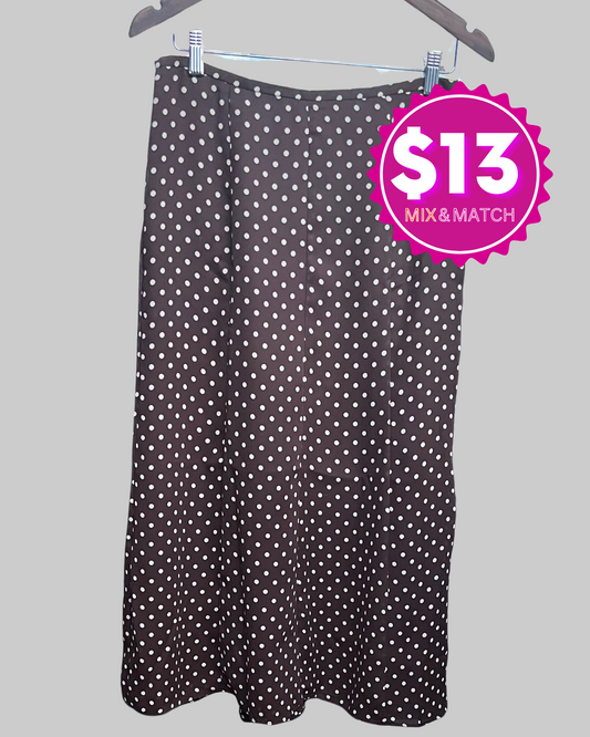 Rena Rowan Polka Dot Patterned Brown Skirt