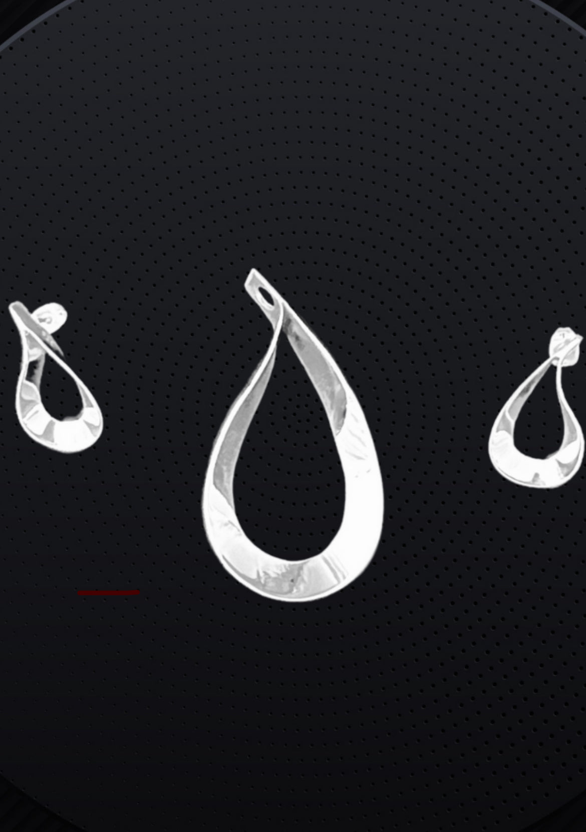 925 Sterling Silver Water Drop Earrings & Pendant Set