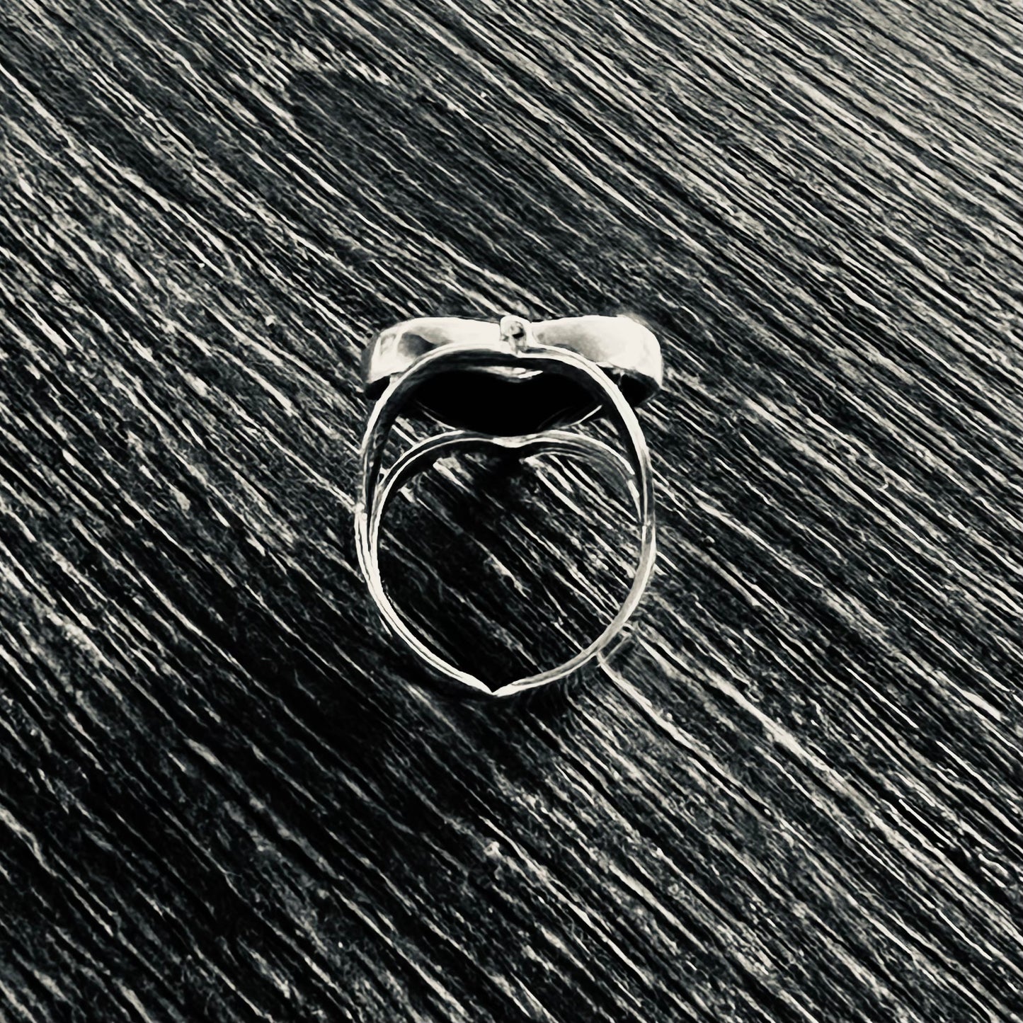 Heart Shape Reversible Black & Yellow Gemstone 950 Pure Sterling Silver Ring