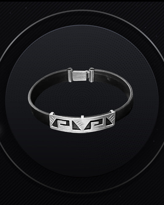 925 Pure Sterling Silver Geometric Symbol Bracelet