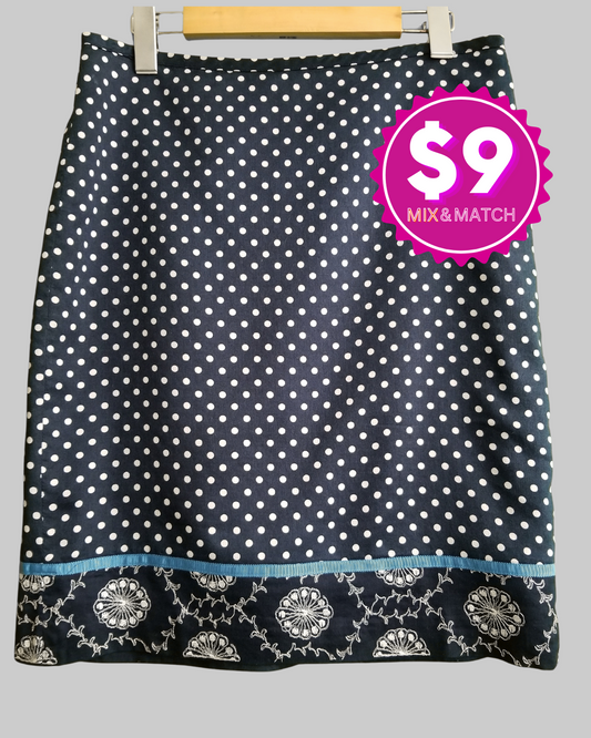 LOFT Blue Polka Dots Skirt